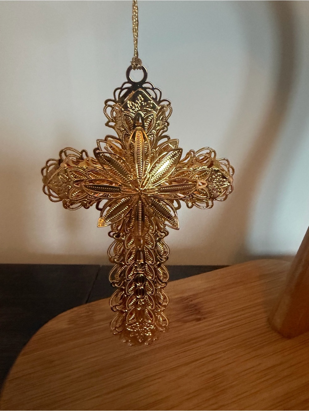 Gold Plated Cross Ornament